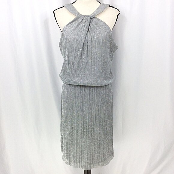 White House Black Market Dresses & Skirts - WHBM White House Black Market Dress Women Size Medium Silver Metallic Sleeveless